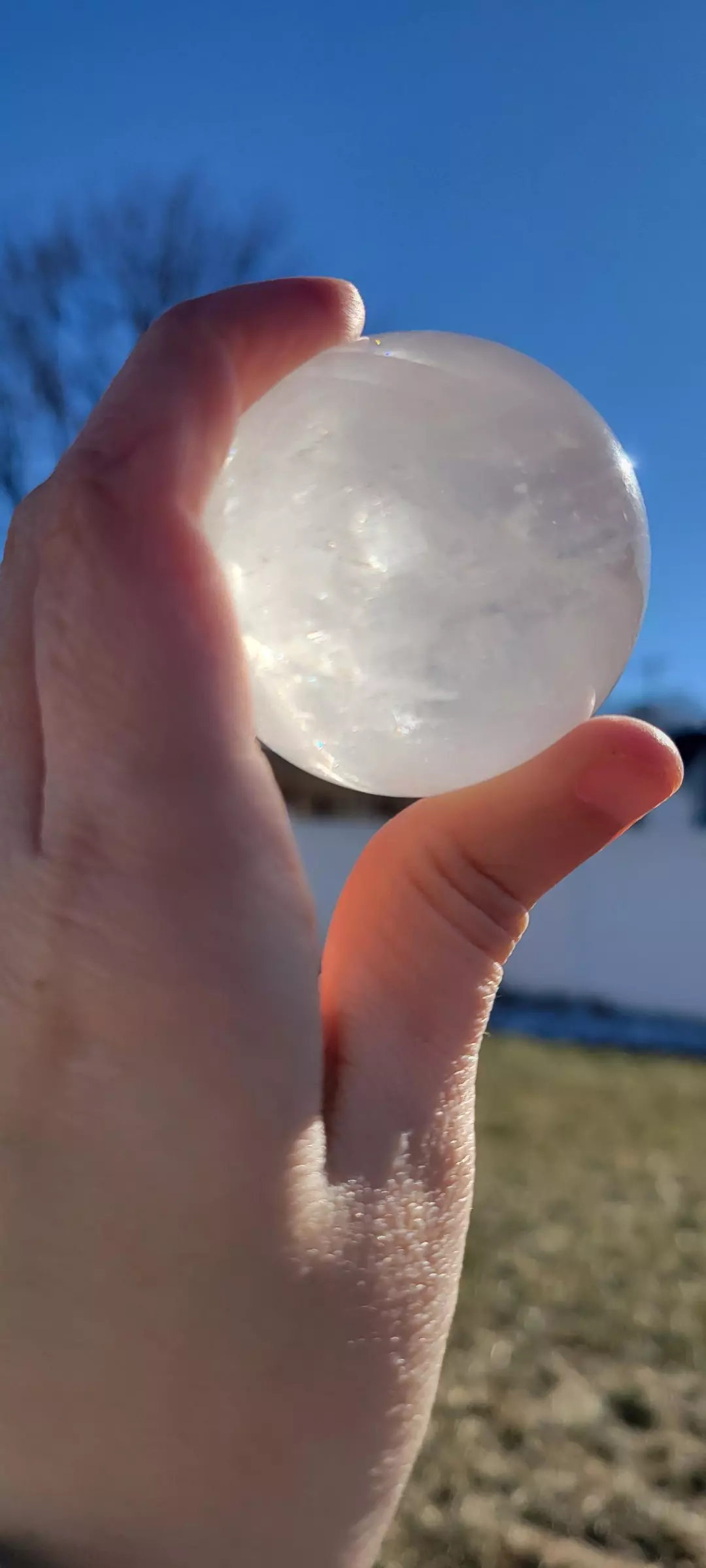 White Calcite Crystal sphere thumbnail