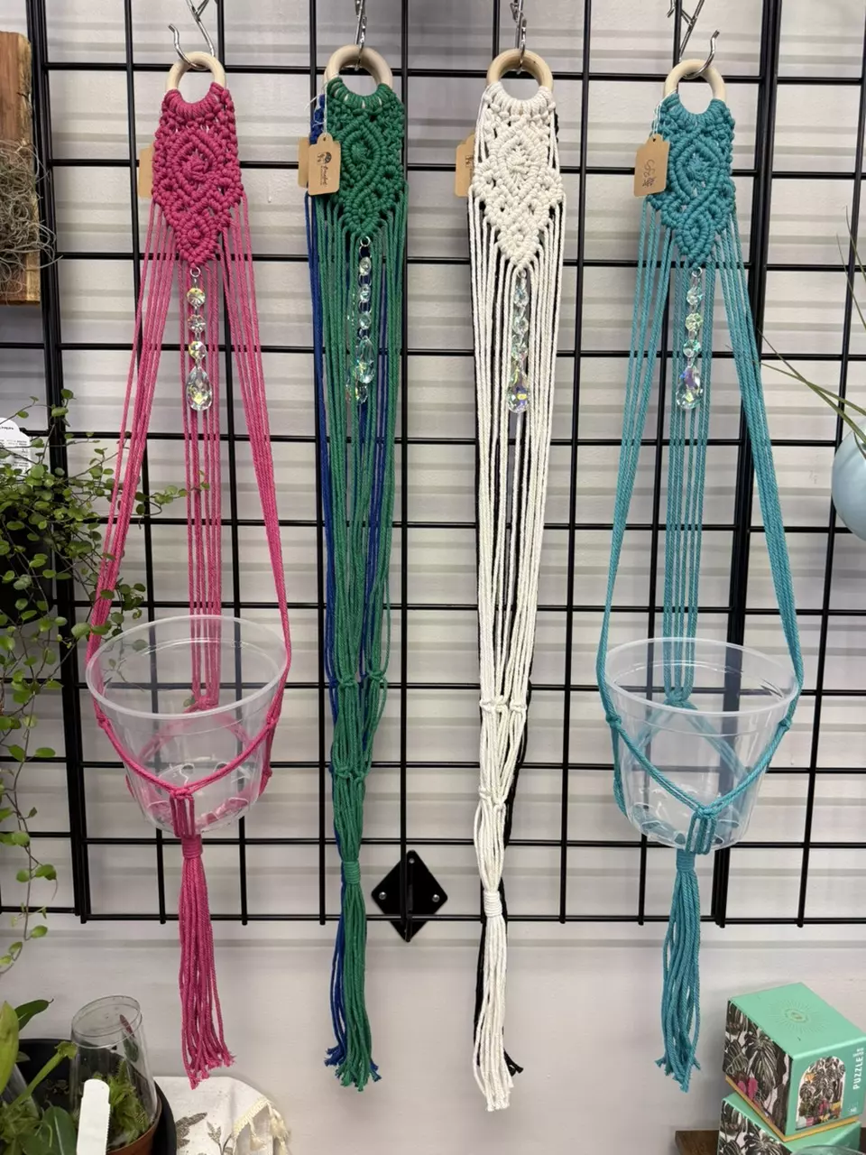 Bejeweled Macrame Suncatcher Plant Hanger | Choose your color thumbnail