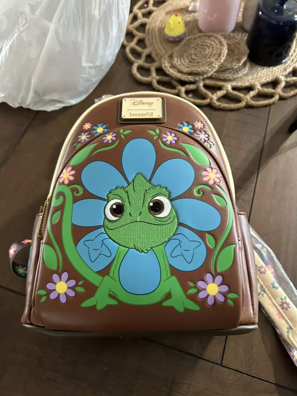 Loungefly Disney tangled pascal flower mini backpack (new) thumbnail