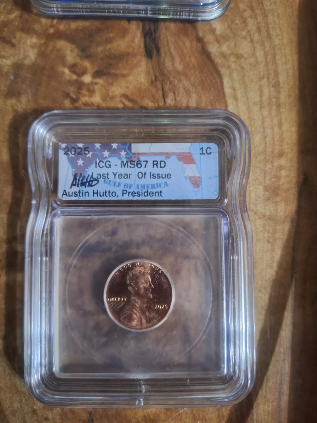 2025 Lincoln Cent MS67 RD ICG. Last year of issue Hutto signed thumbnail