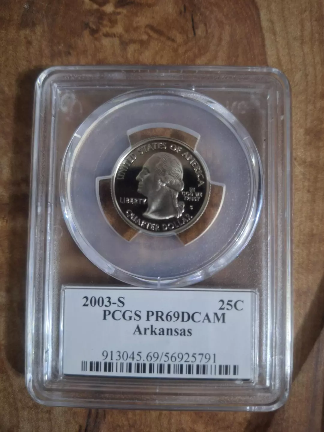 2005-S 25C PCGS PR69DCAM ARKANSAS FLAG LABEL thumbnail