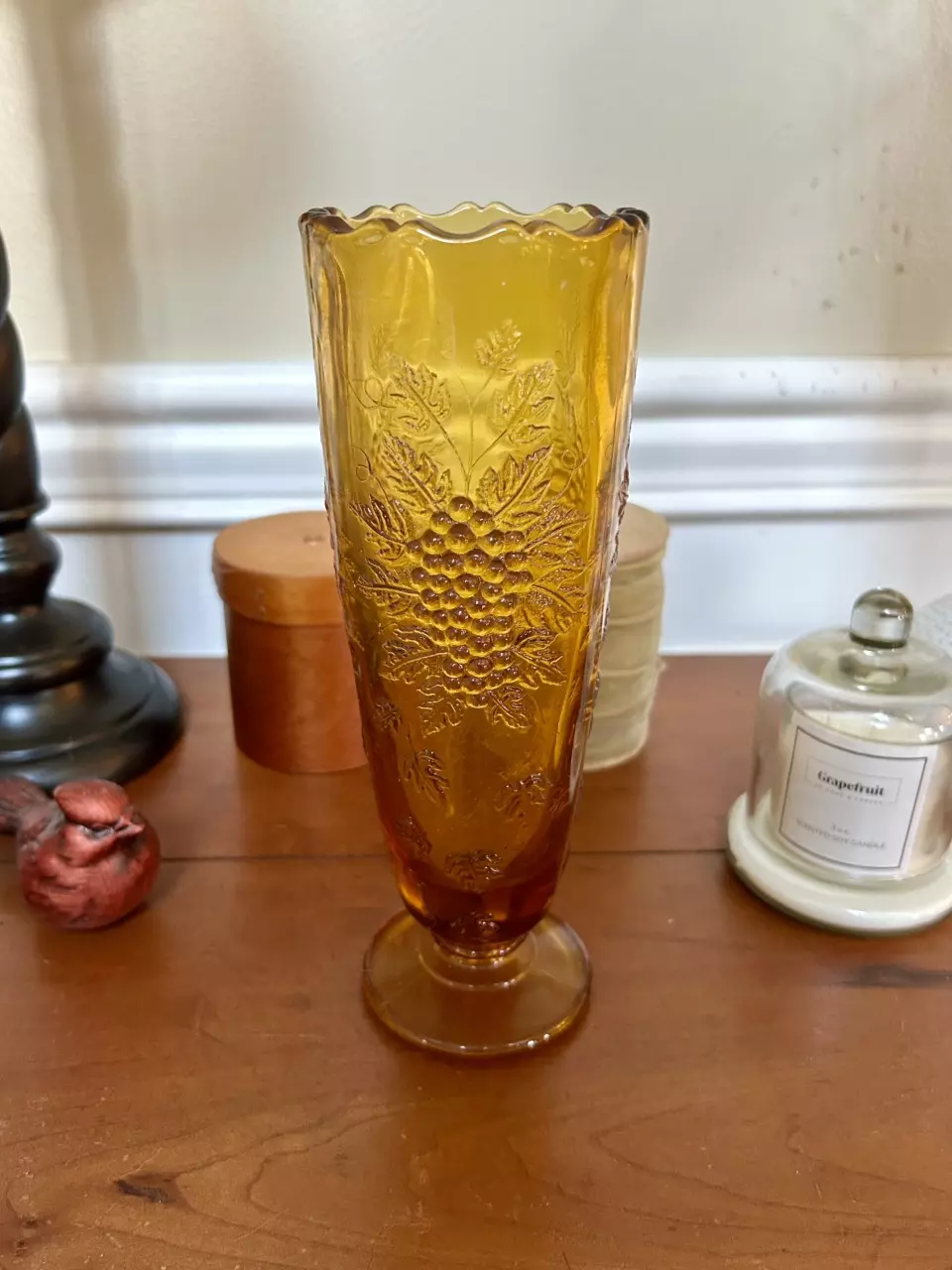 LE Smith Amber Glass Vase thumbnail