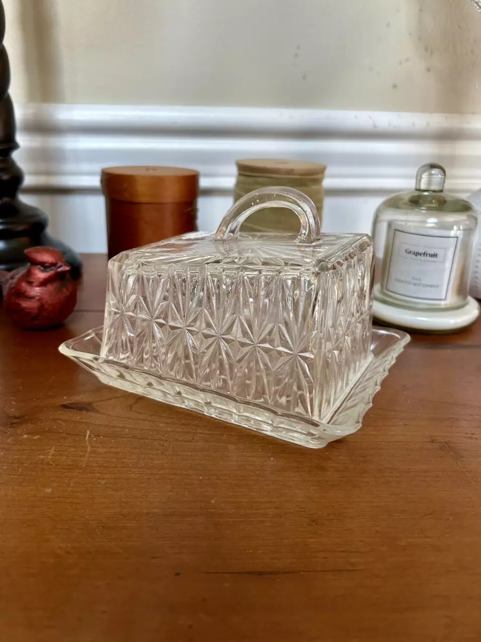 Vintage Glass Butter Dish thumbnail