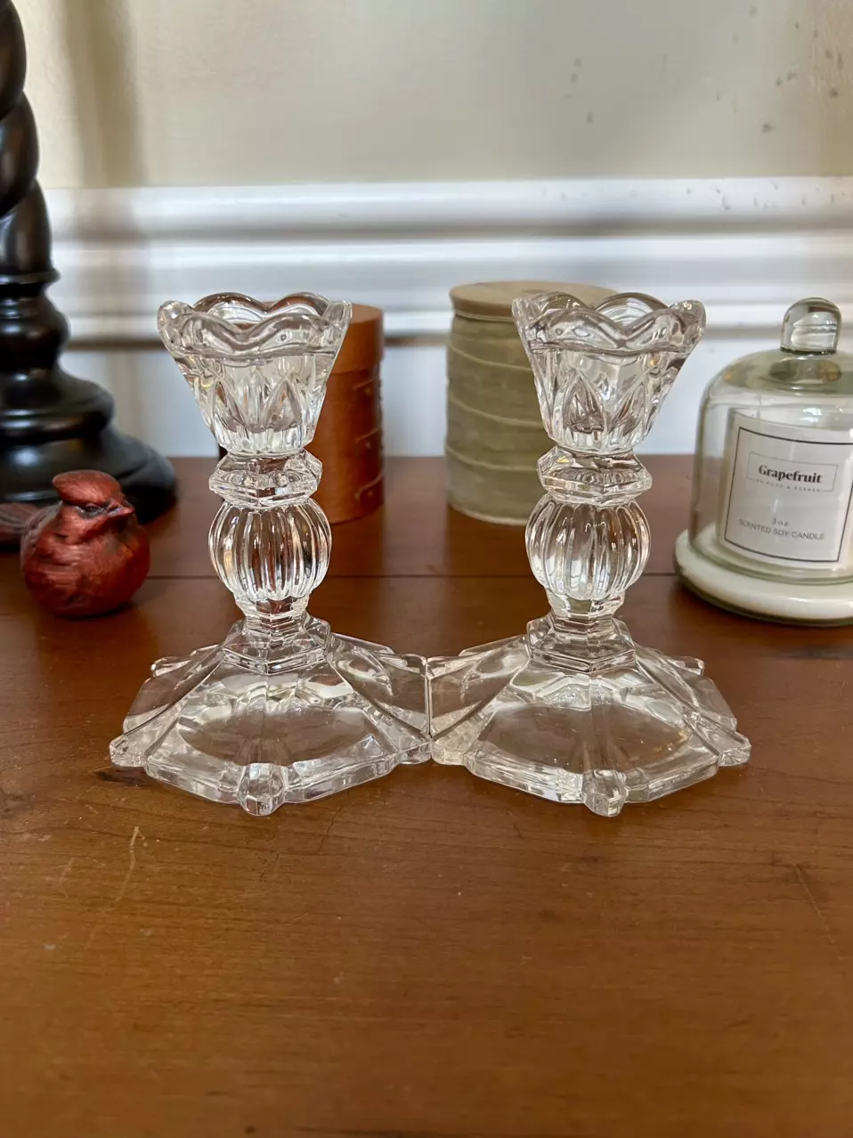 Vintage crystal candlesticks (set of 2) thumbnail