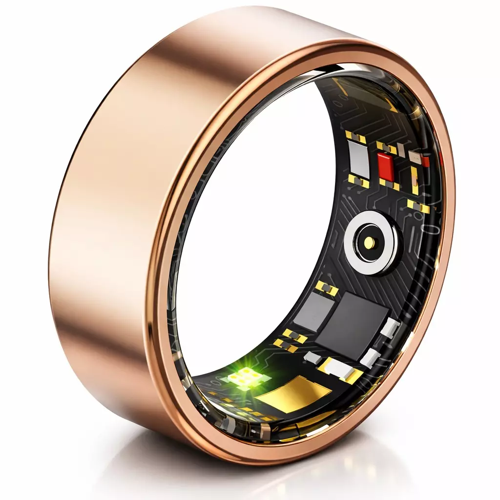 Silver Size 8 Smart Ring for Women Men, Sleep Tracking Wearable - Fitness Tracke thumbnail