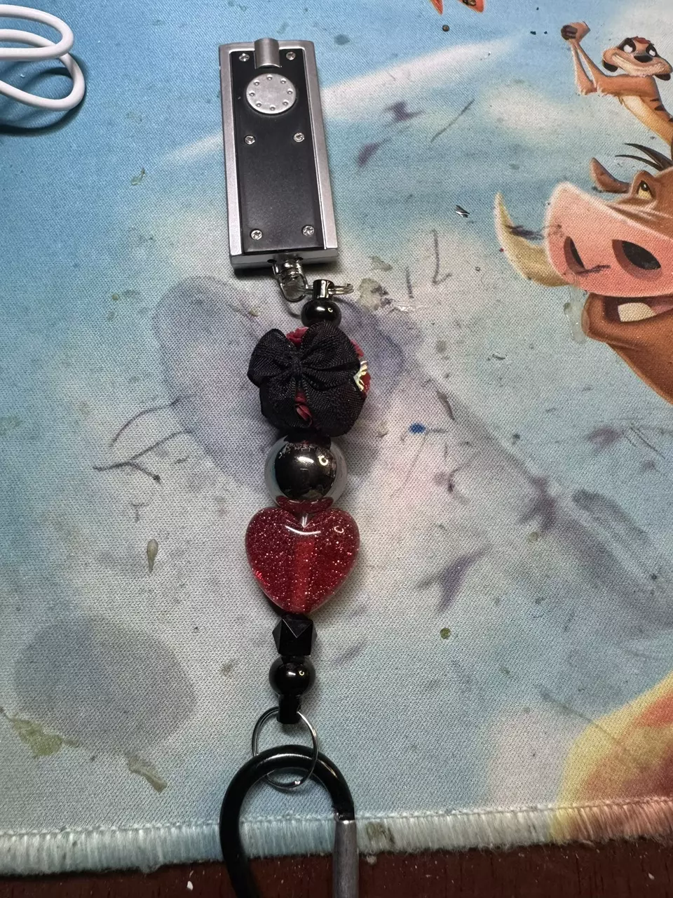 Flashlight keychain with beads. Price is per keychain thumbnail