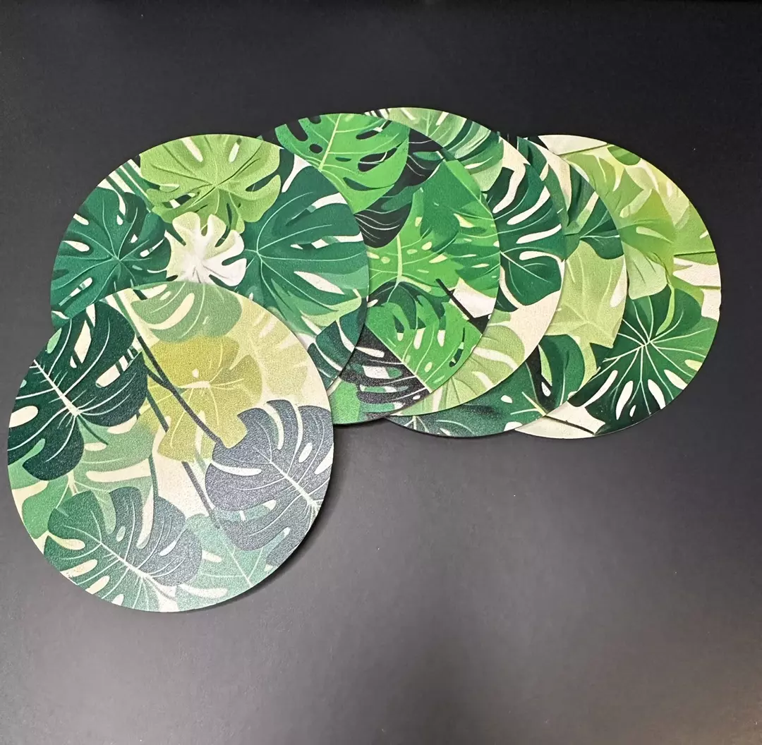 Monstera coasters - wood thumbnail
