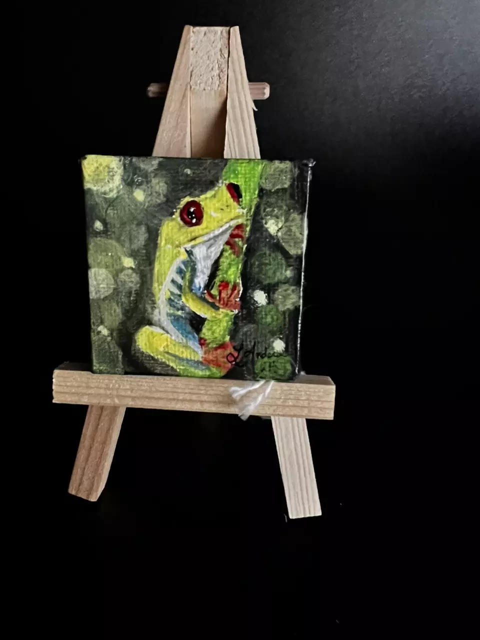 Acrylic tree frog painting thumbnail