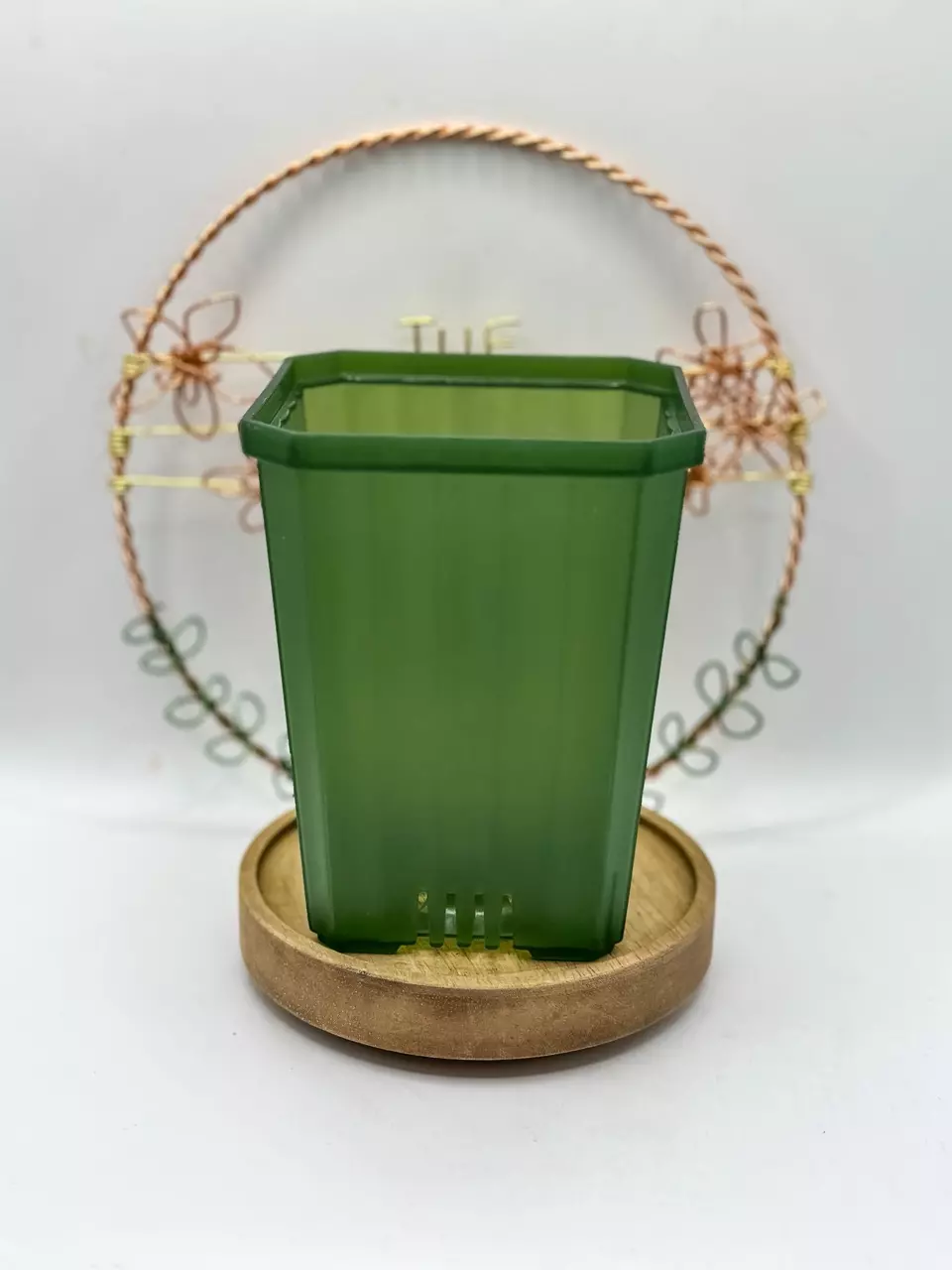 (set of 10) Tall Green Opaque 4” Pot (~4” x 5”) thumbnail