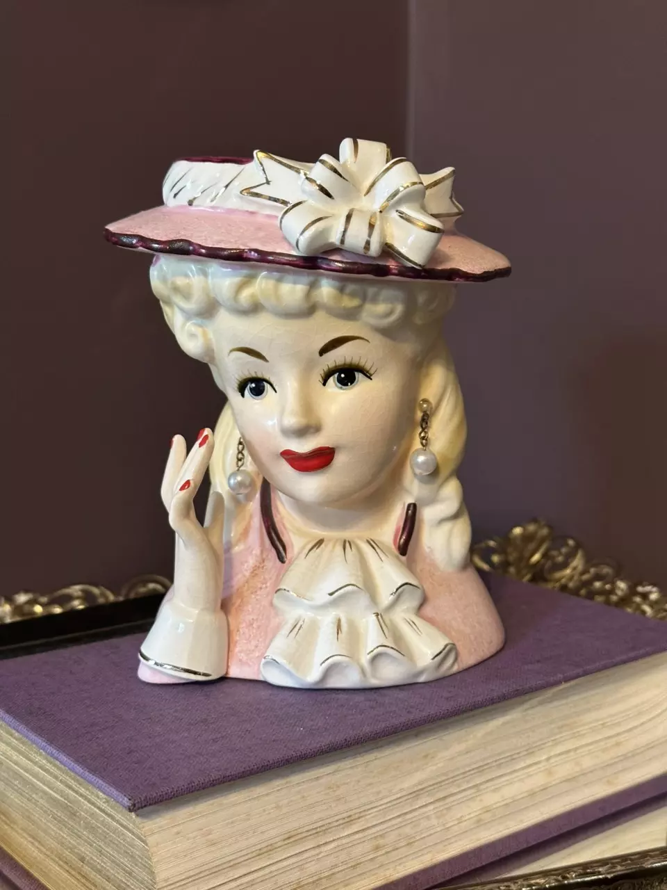 # 5 Relpo Lady Head Vase 5 3/4” thumbnail