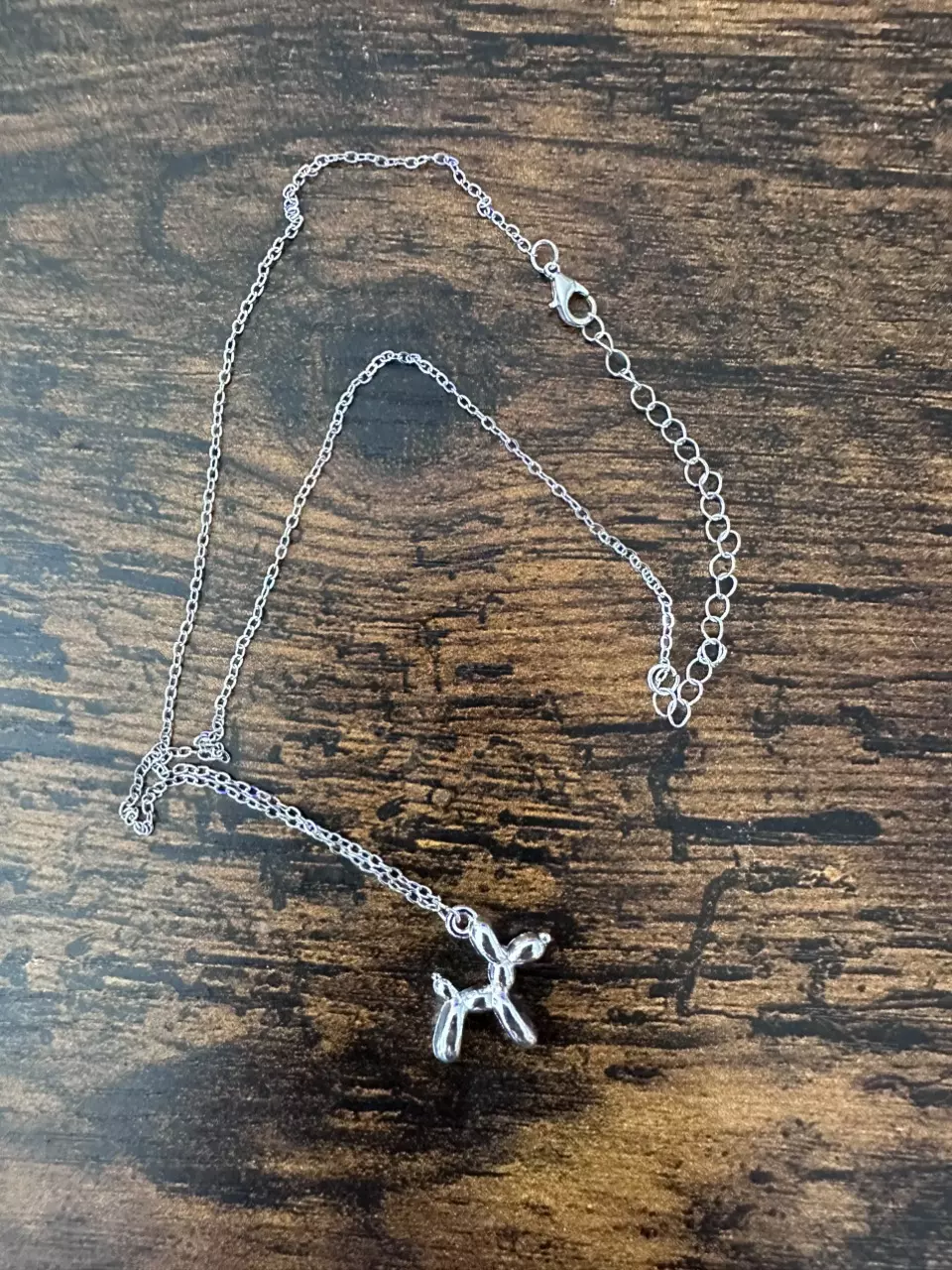 Silver-Tone Balloon Dog Necklace thumbnail