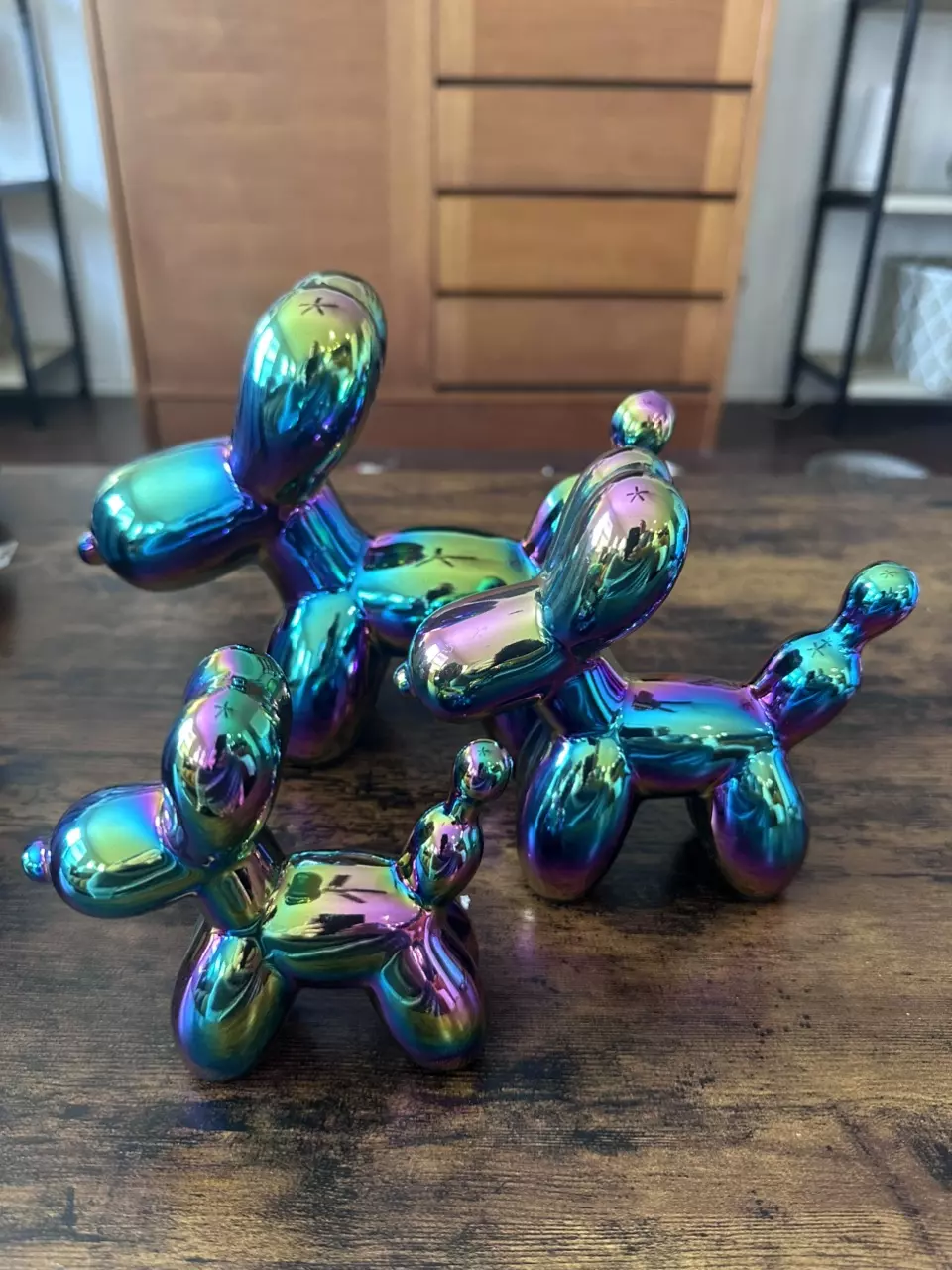Set of 3 Iridescent Balloon Dogs thumbnail