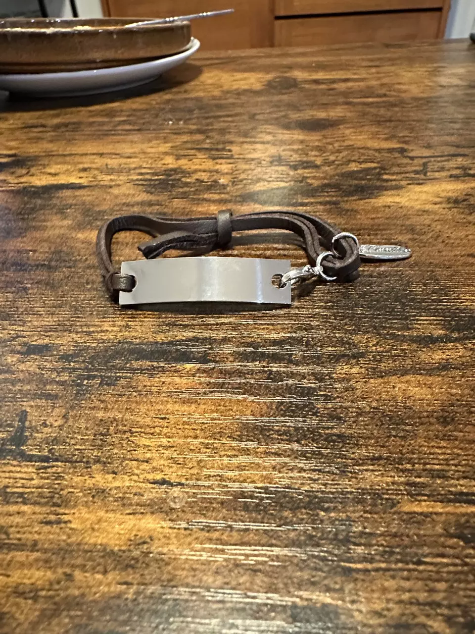 Plunder Faux Leather with Silver Plate thumbnail