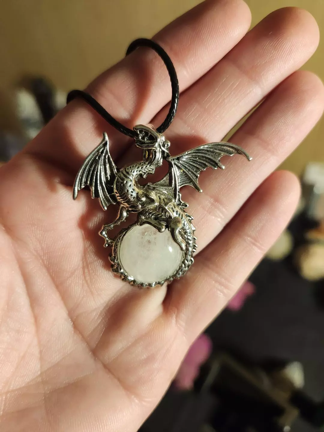🔮 Milky Quartz Dragon Pendant 🔮 thumbnail