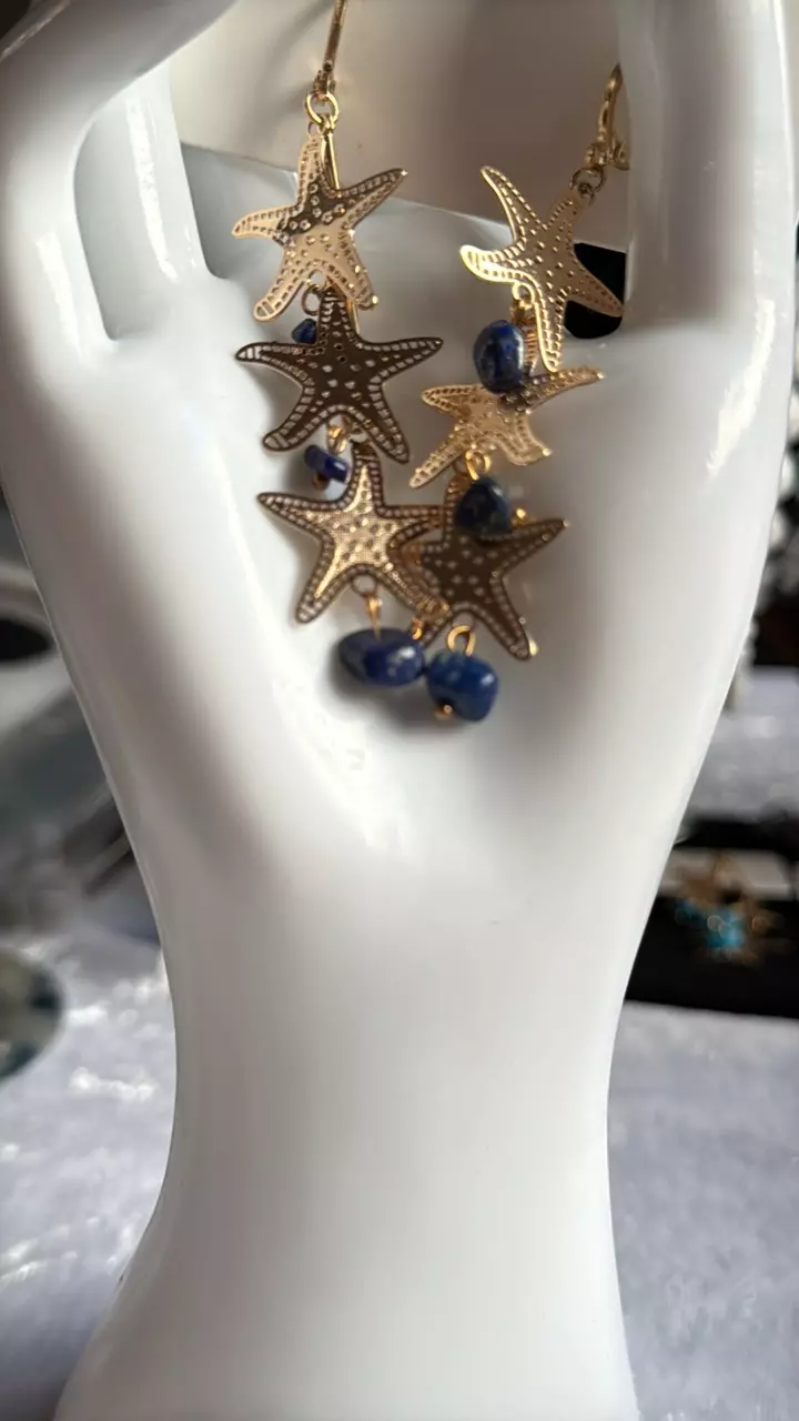 Lapis Lazuli Starfish Earrings thumbnail