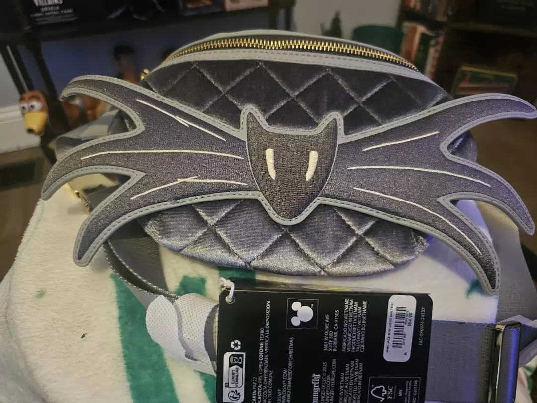 Loungefly Disney The Nightmare Before Christmas Jack Skellington Bow Tie Velvet thumbnail