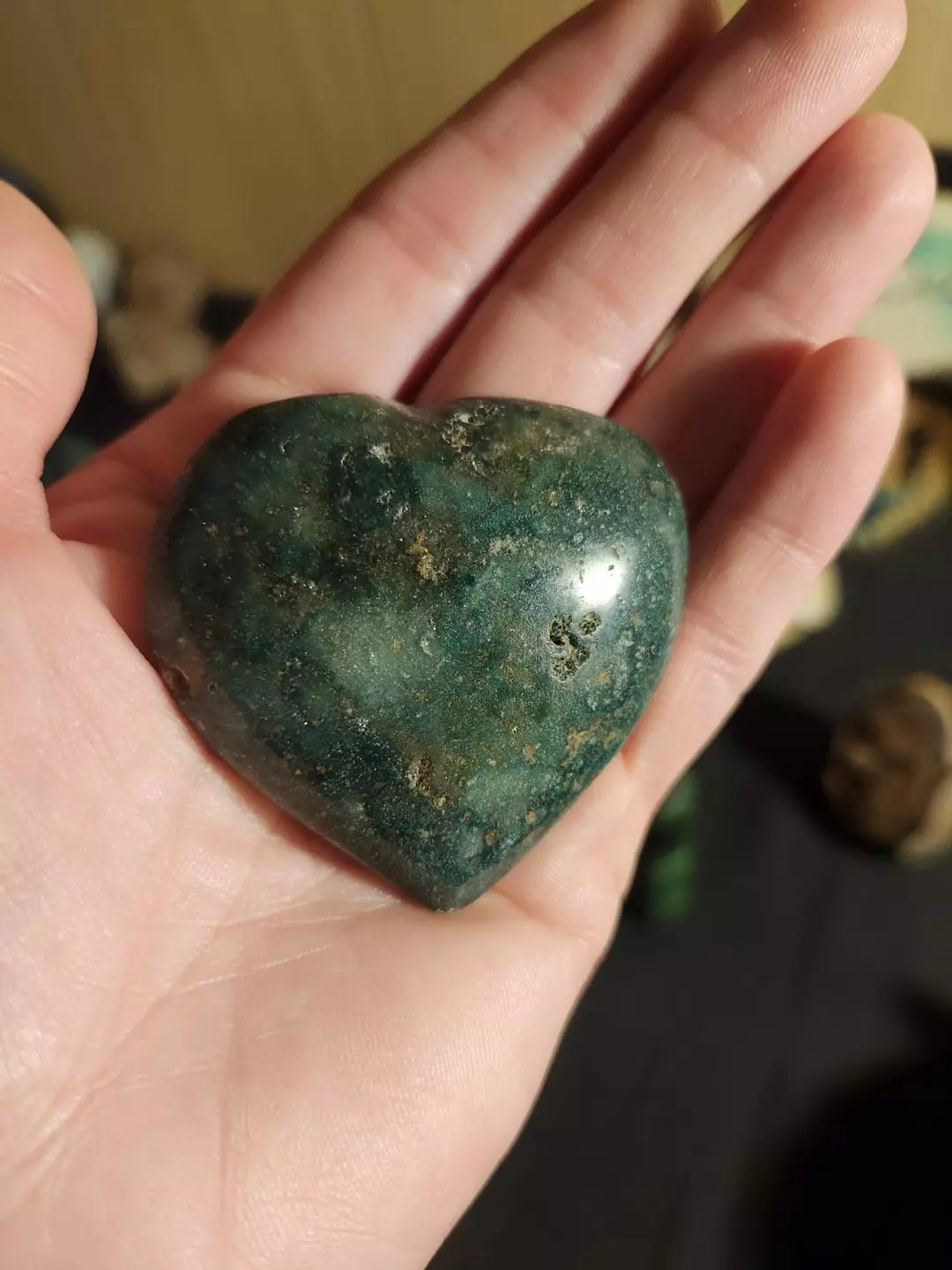 🔮 Small Moss Agate Heart 🔮 thumbnail