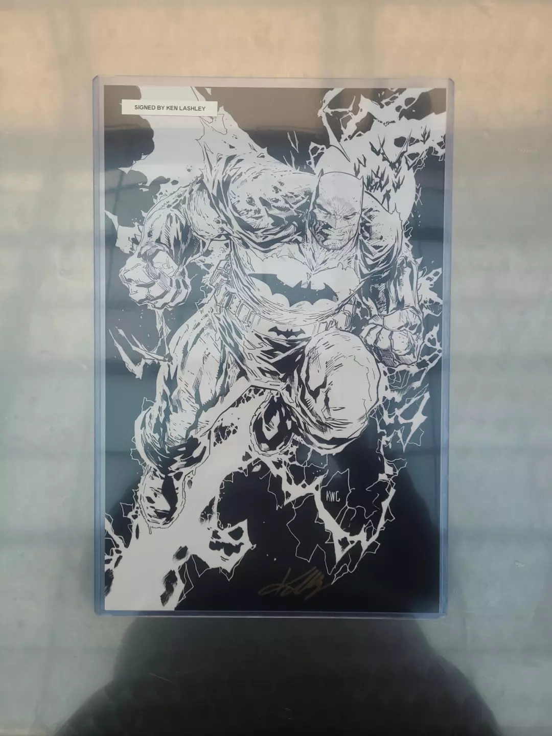 Batman art print signed by artist ken lashley thumbnail