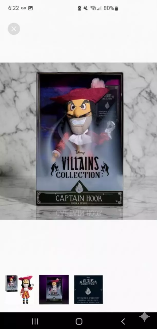 Disney villains captain hook doll thumbnail