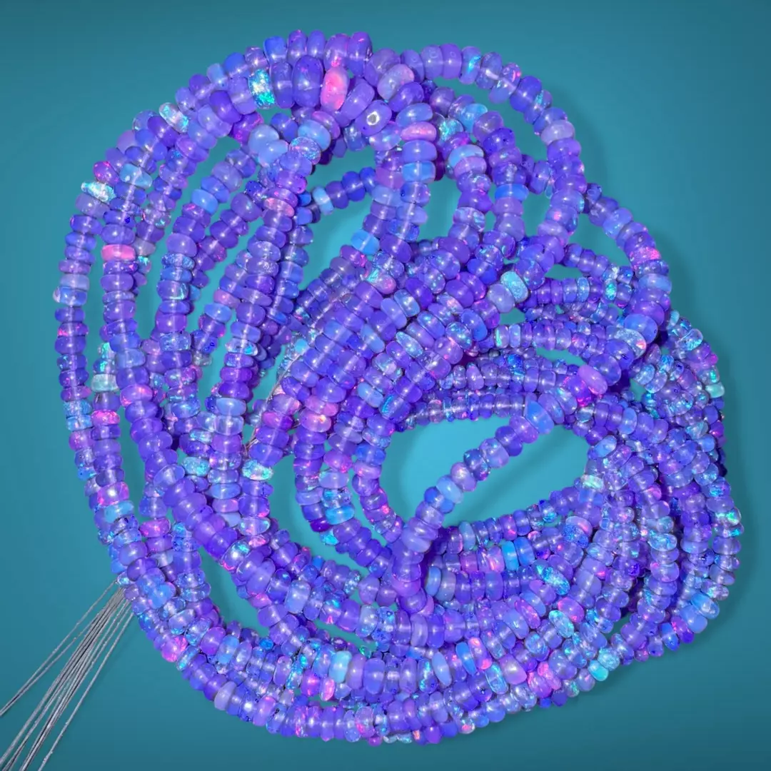 Dark Purple Opal Bead Strand 16” inch thumbnail