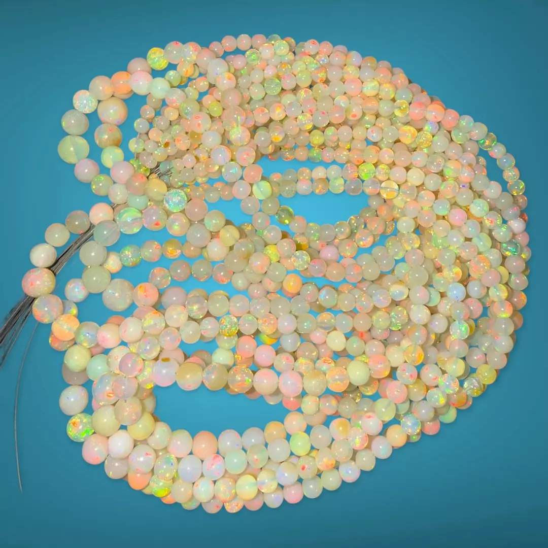 Natural Honey Opal Bead Strand 16” thumbnail