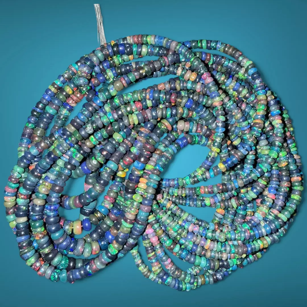 Black Opal Bead Strand 16” inch thumbnail