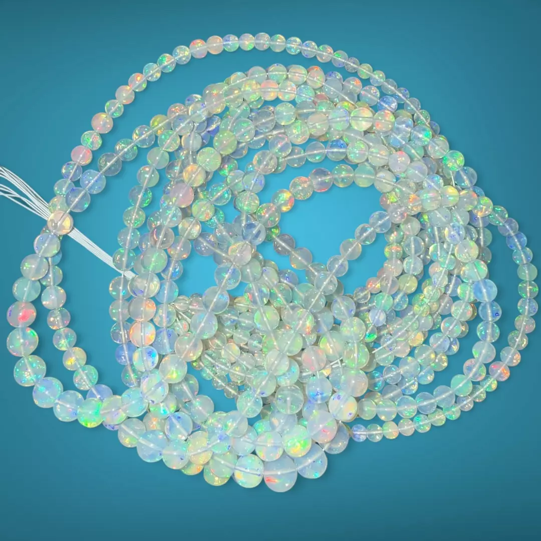Natural Round Opal Bead Strand 17” inch thumbnail