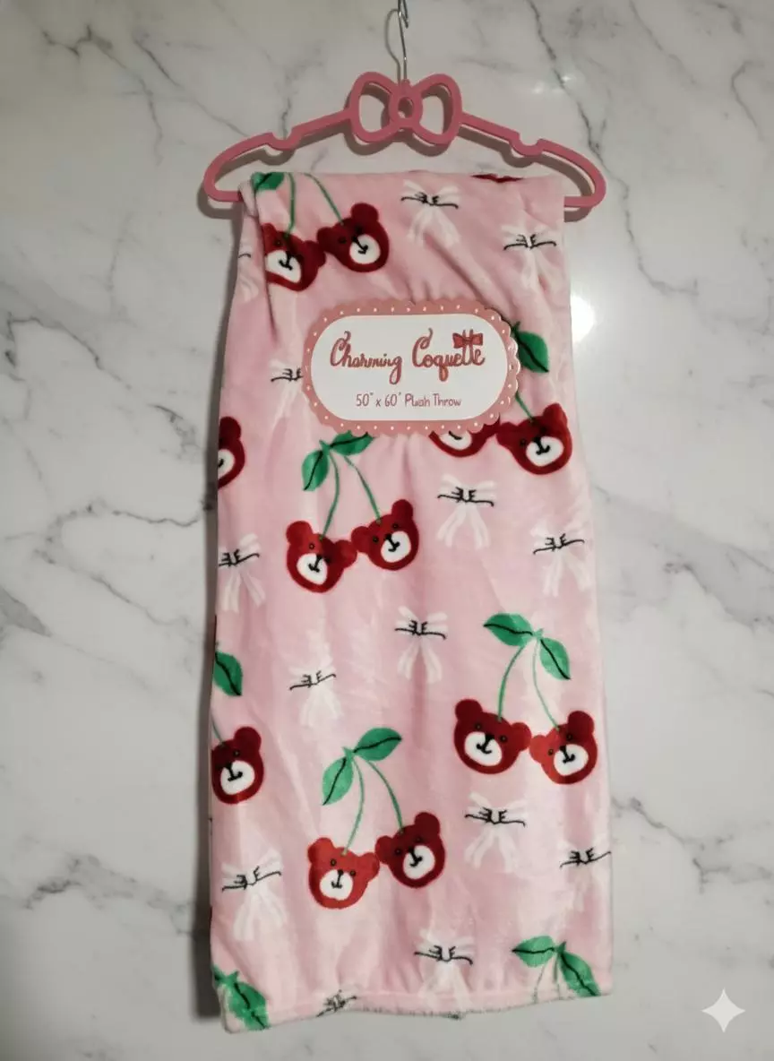 50x60 Bear cherry throw blamket thumbnail