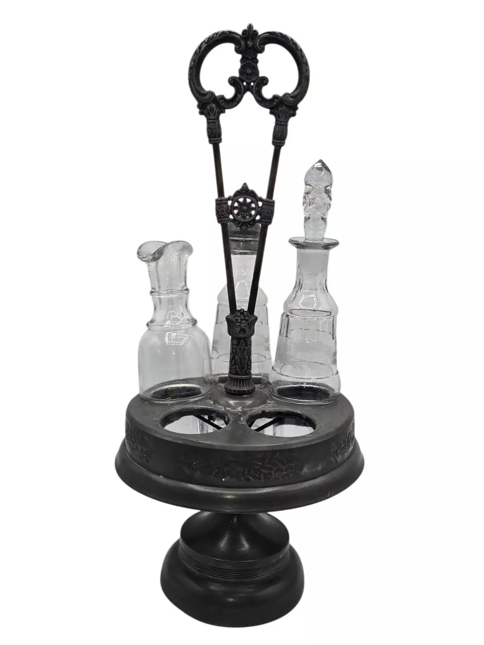 Toronto Silver Plate Co Rotating Cruet Set Antique Victorian Silverplate thumbnail