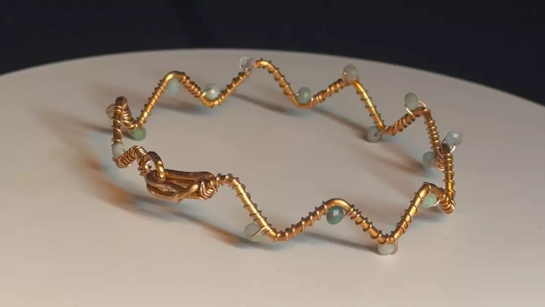 Amazonite Bare Copper Zig Zag Bracelet thumbnail