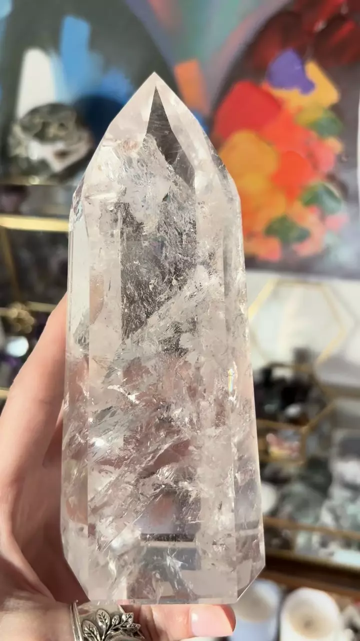 Gorgeous chunky clear quartz tower thumbnail