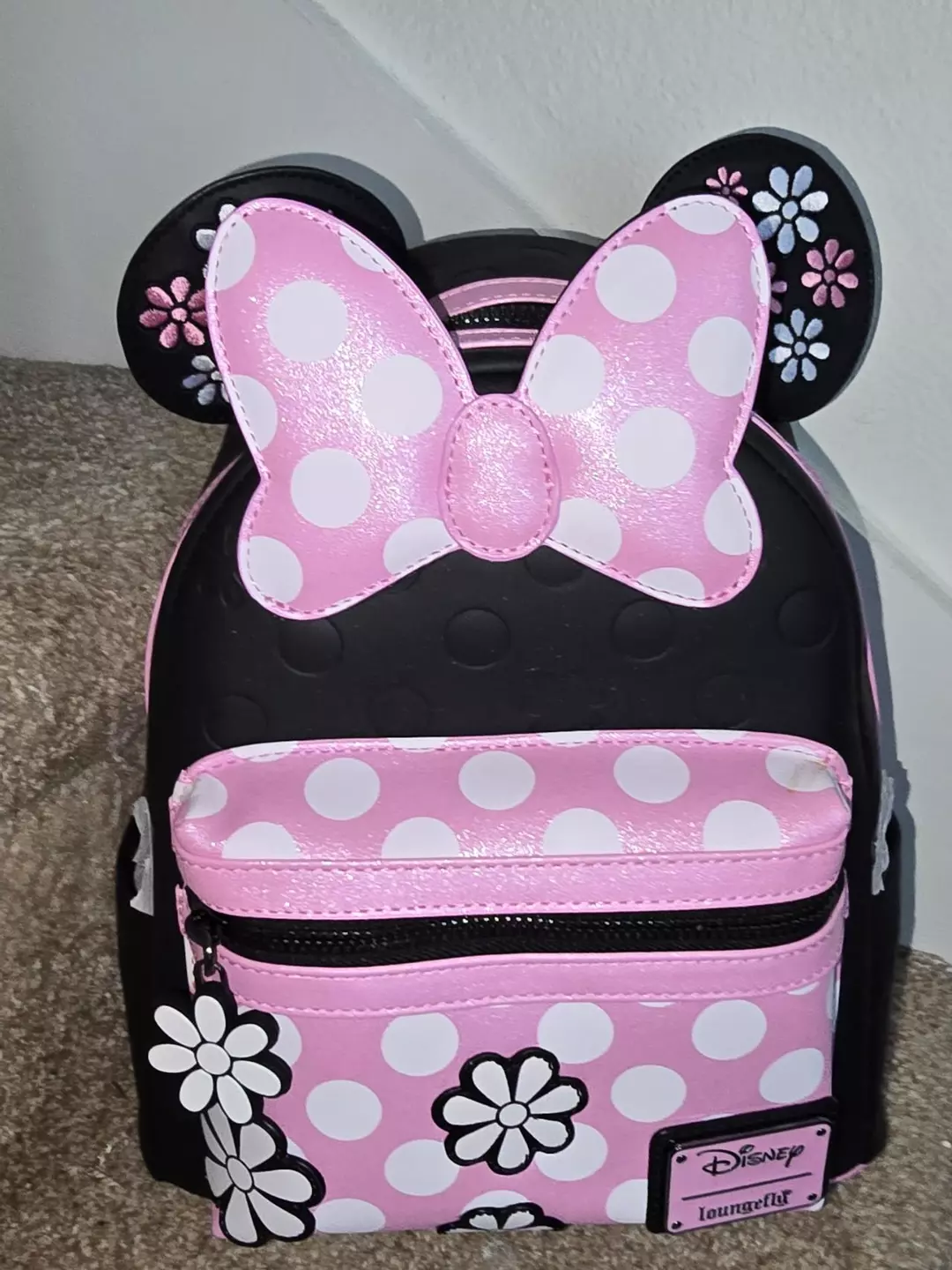 New with tags Disney Minnie Mouse Floral Rock the Dots loungefly thumbnail