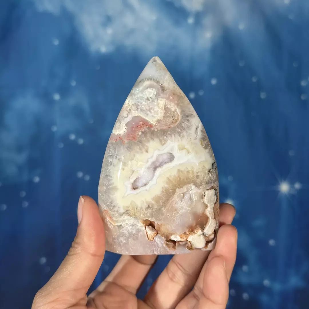 Flower agate free form, 13u thumbnail