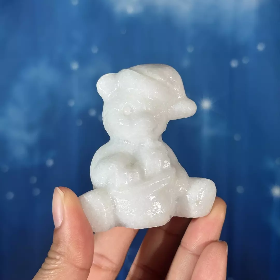 Lacquered white jade teddy bear, 21ac thumbnail