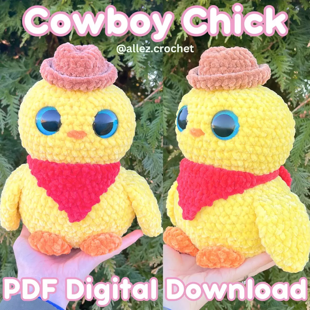 🤠🐥PDF Crochet Pattern: Cowboy Chick (NOT a physical product!) thumbnail