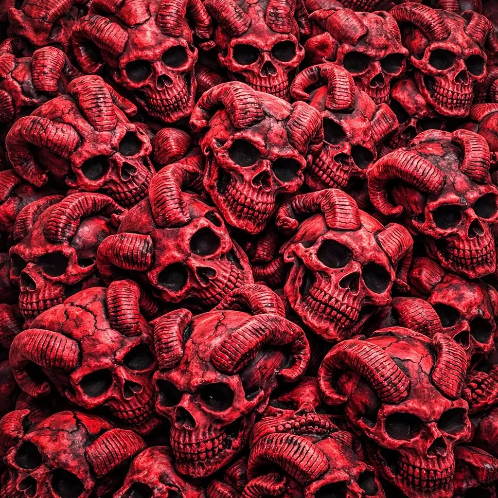 Staging Skulls Horned - 5 (Red) thumbnail