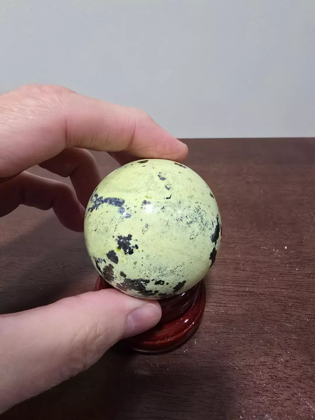 Lime Serpentine Crystal Sphere #B 52 mm thumbnail