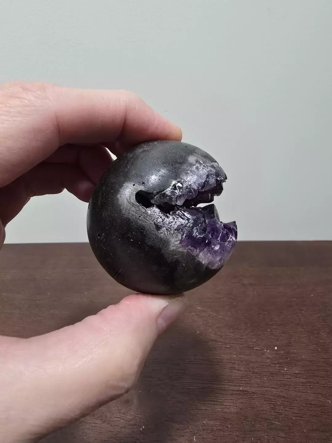 Amethyst (Pac Man) Crystal Sphere #B 54 mm thumbnail