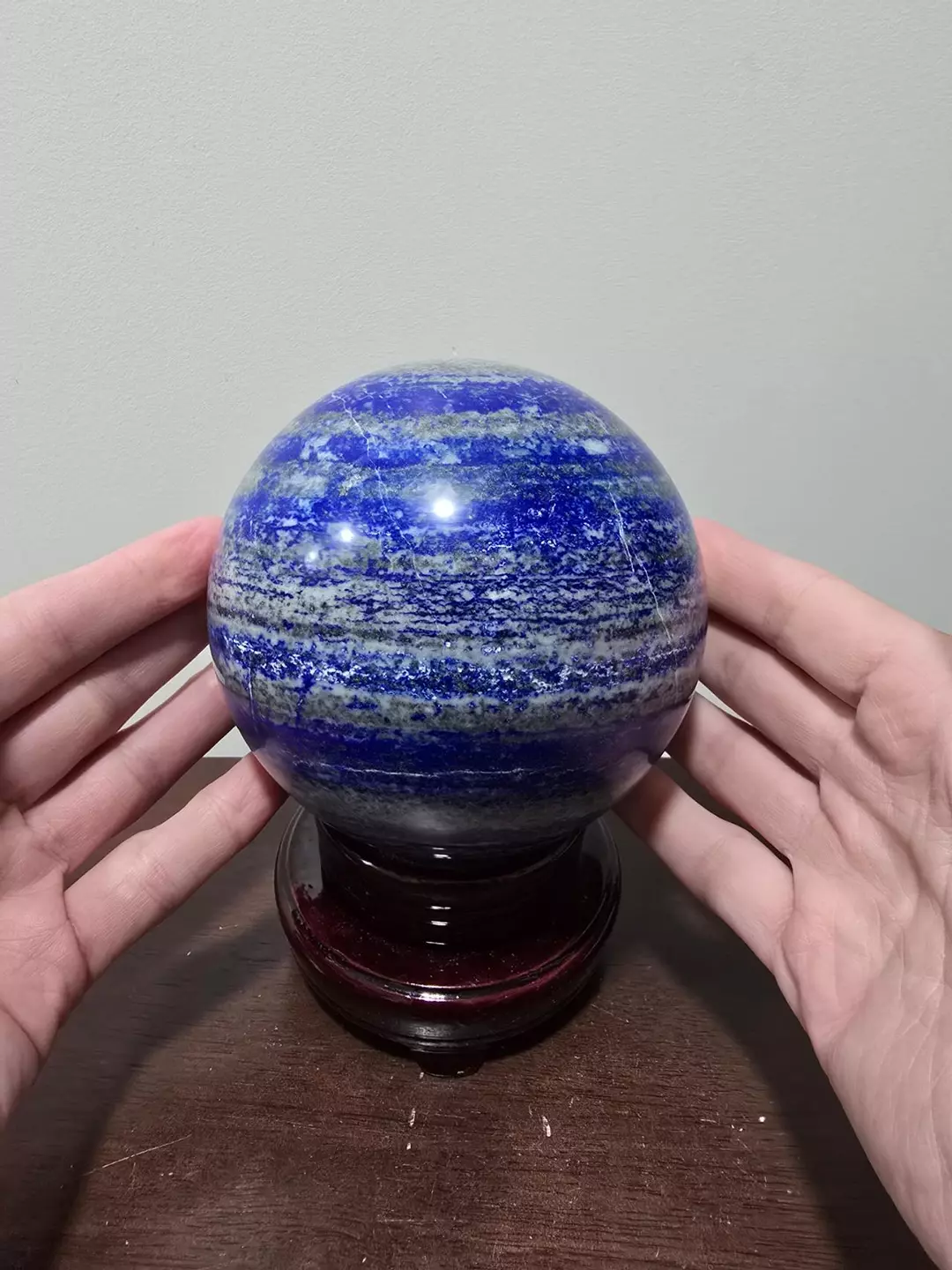 5.9 lbs Lapis Lazuli Crystal Sphere 118 mm thumbnail