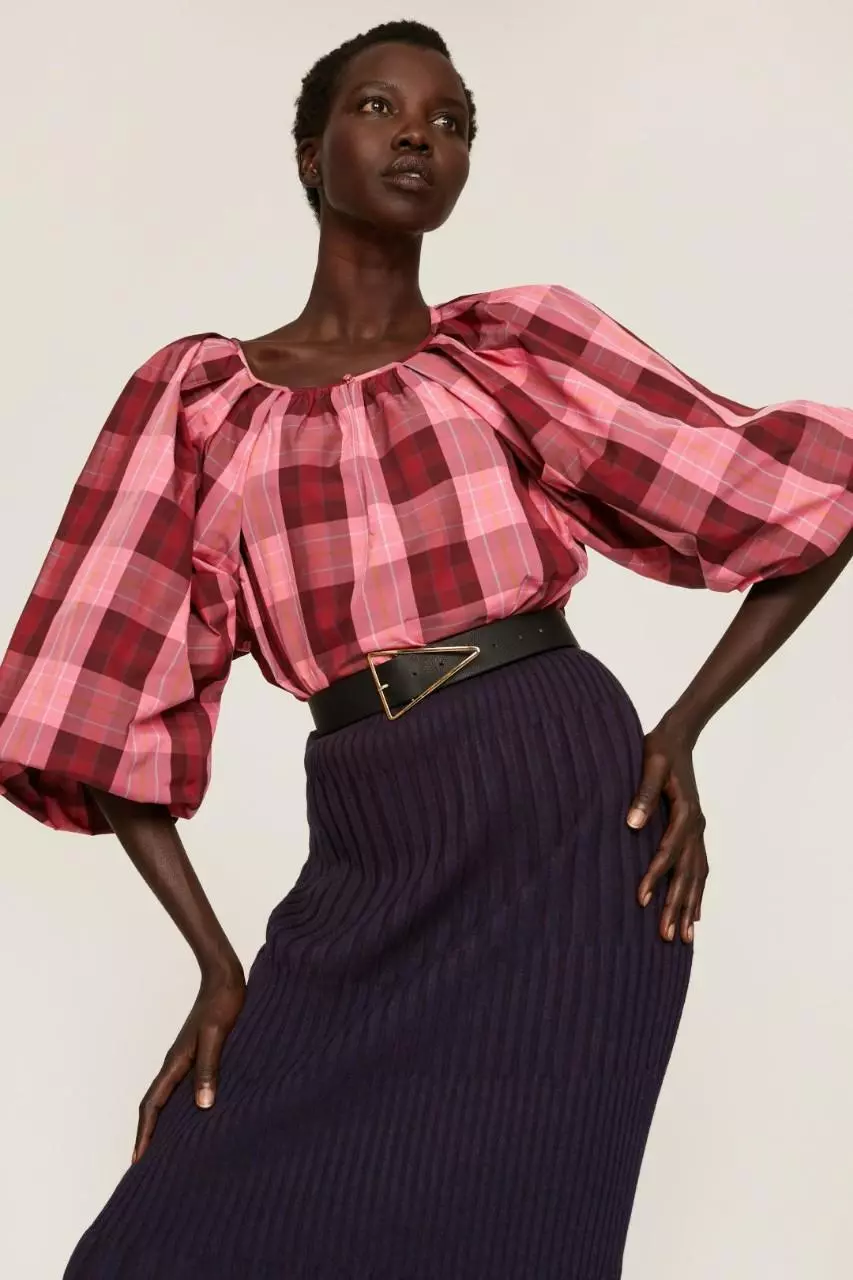 NWT  Kate Spade New York Greenhouse Plaid Top. thumbnail