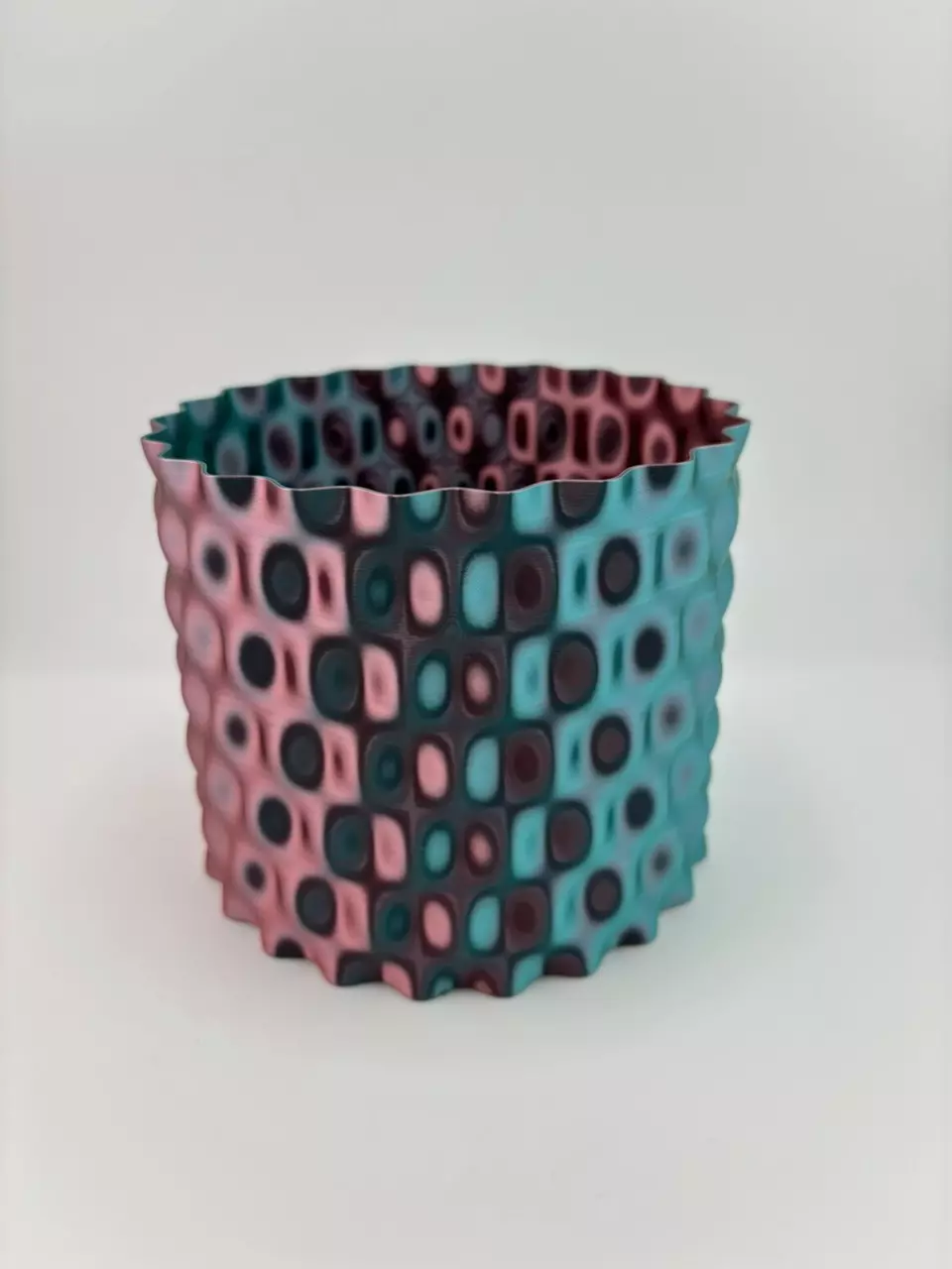 4 inch Funky Planter (no drainage holes) in Teal/Red🦕❤️ thumbnail