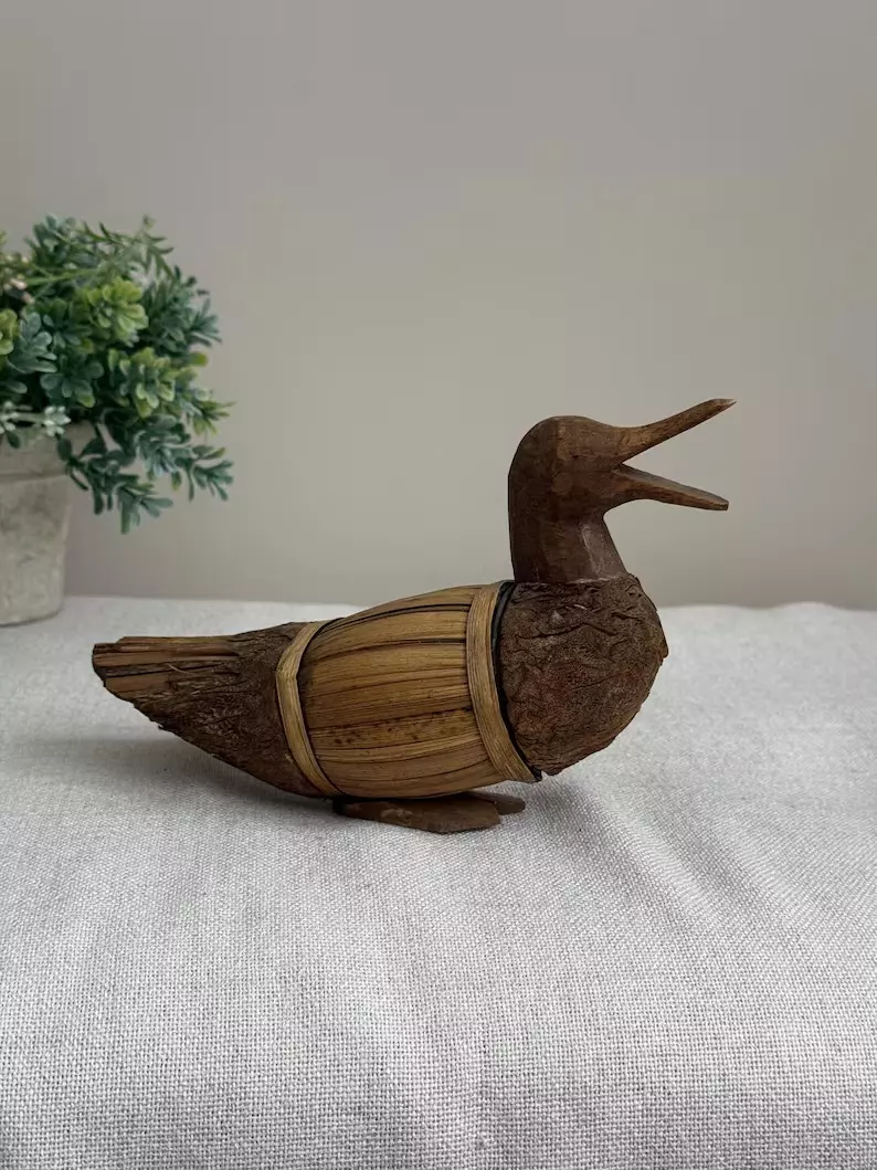 Vintage Hand-Carved Wood & Reed
Duck thumbnail