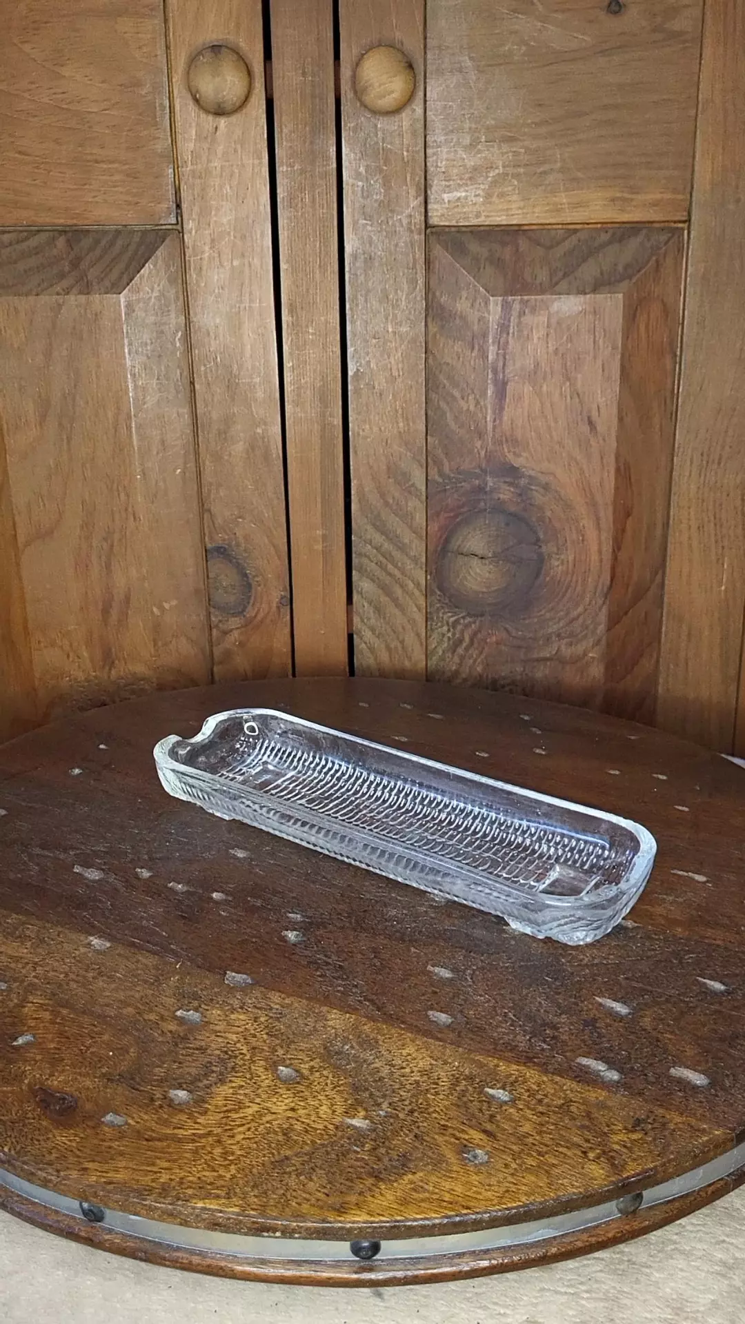 Vintage glass corn on the cob holder. thumbnail