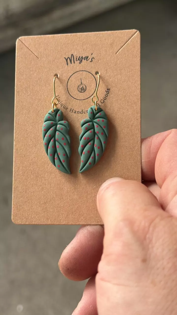 Handmade polymer clay earrings #957 thumbnail