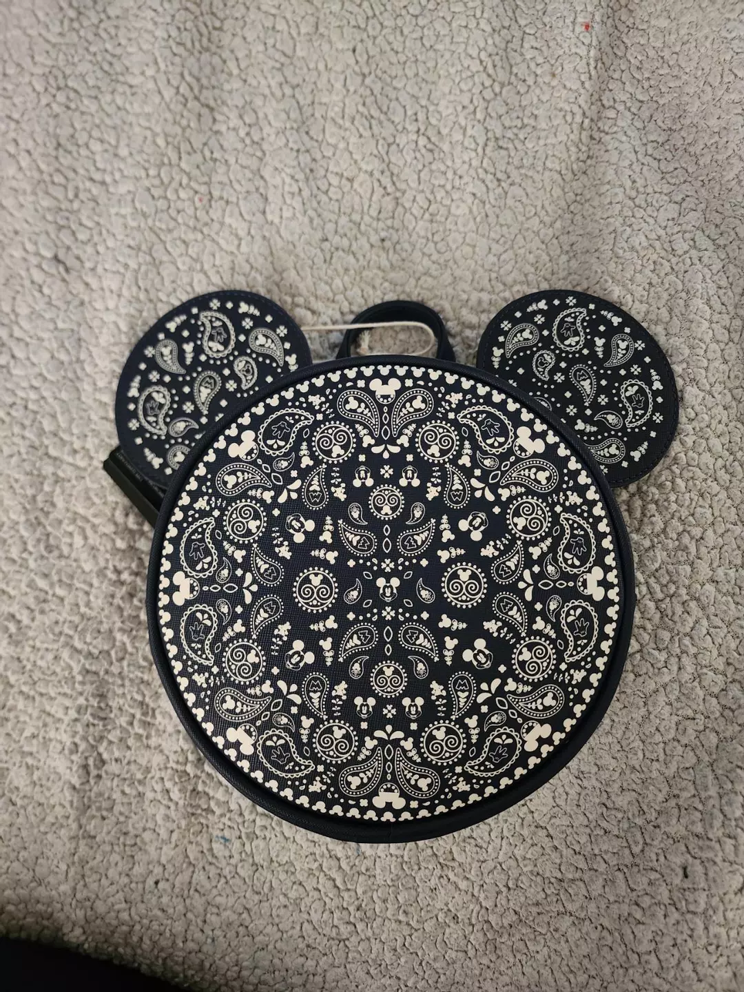 Navy Mickey Paisley Hardtag Loungefly muti ways to carrybag thumbnail