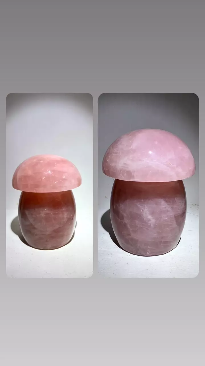 New Lavender rose quartz mushroom thumbnail