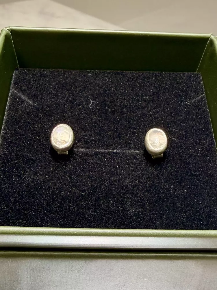 Rainbow Moonstone Sterling Silver Earrings F thumbnail