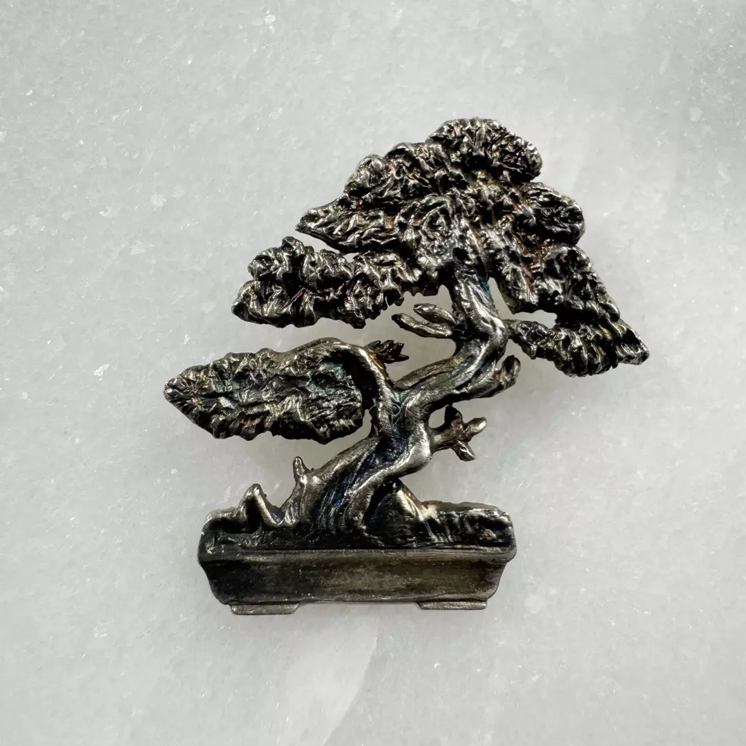 Artisan Signed Vintage Sterling Silver Bonsai Tree Pendant Highly Detailed 925 thumbnail