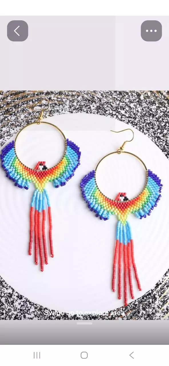 Macaw Hoop Earrings.. thumbnail