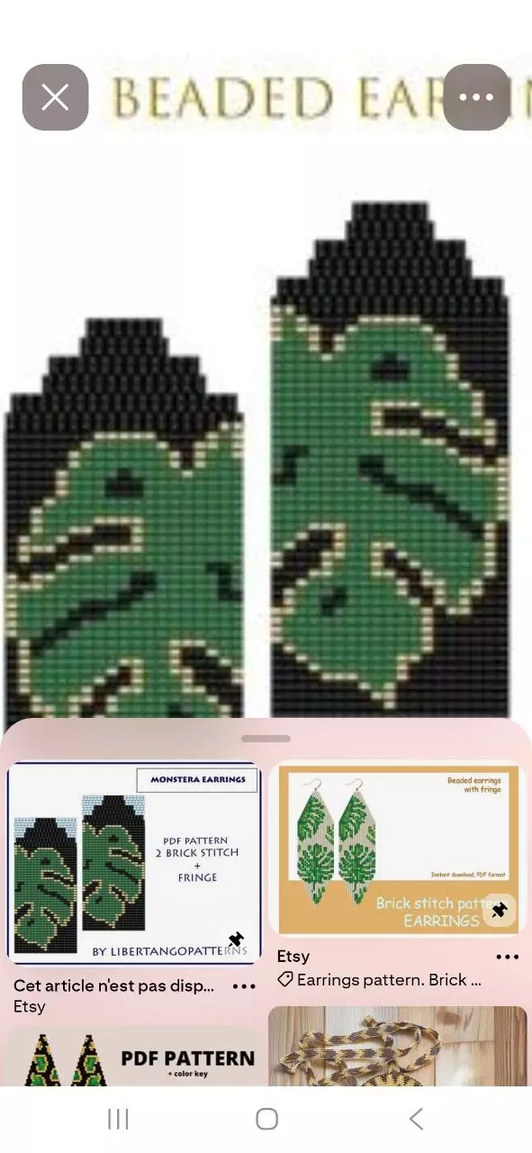 ONE pair Monstera leaf earrings Made to Order thumbnail